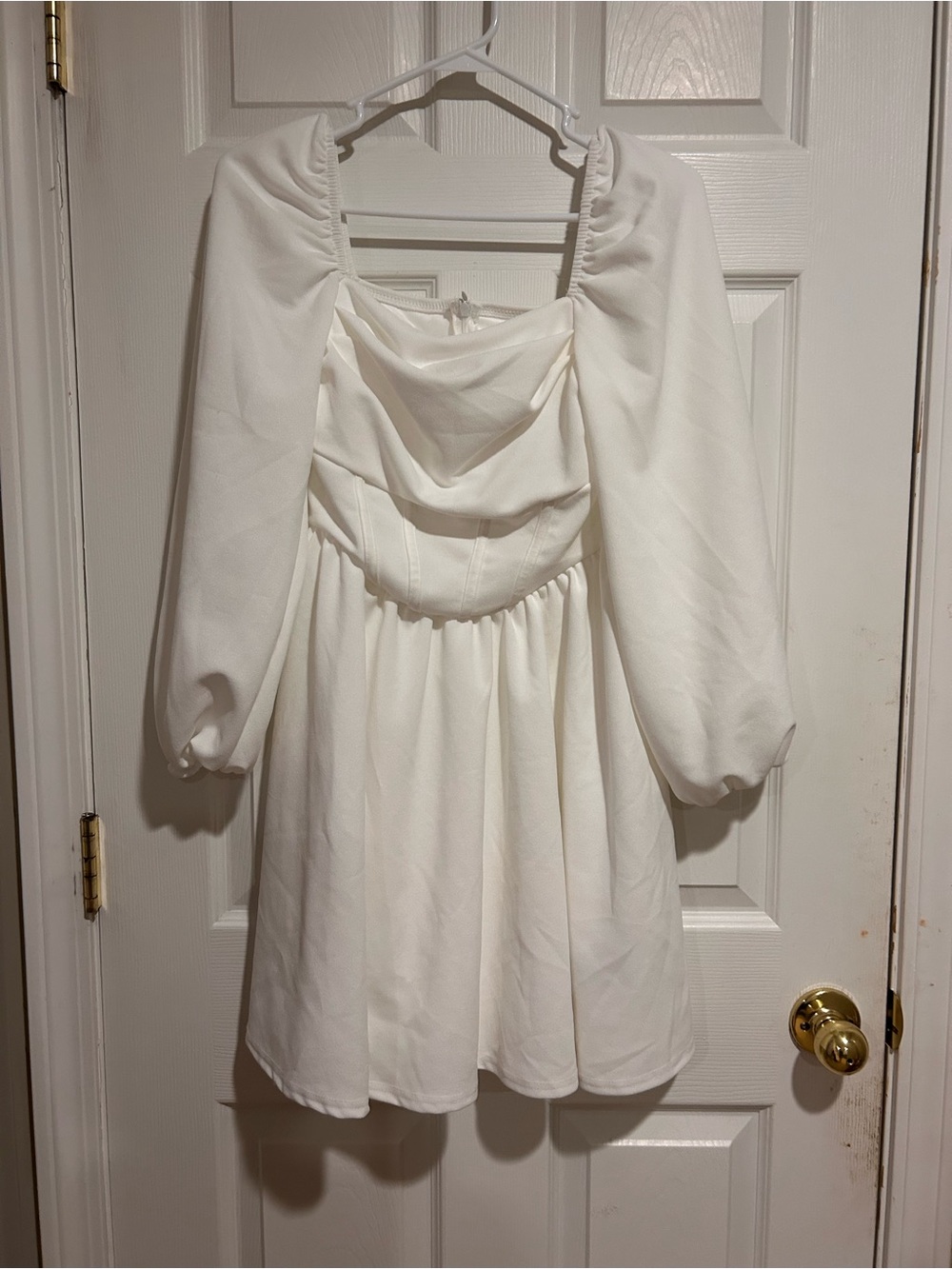 SHEIN White Long Puff Sleeve Formal Dress for Girls Sz. 12Y